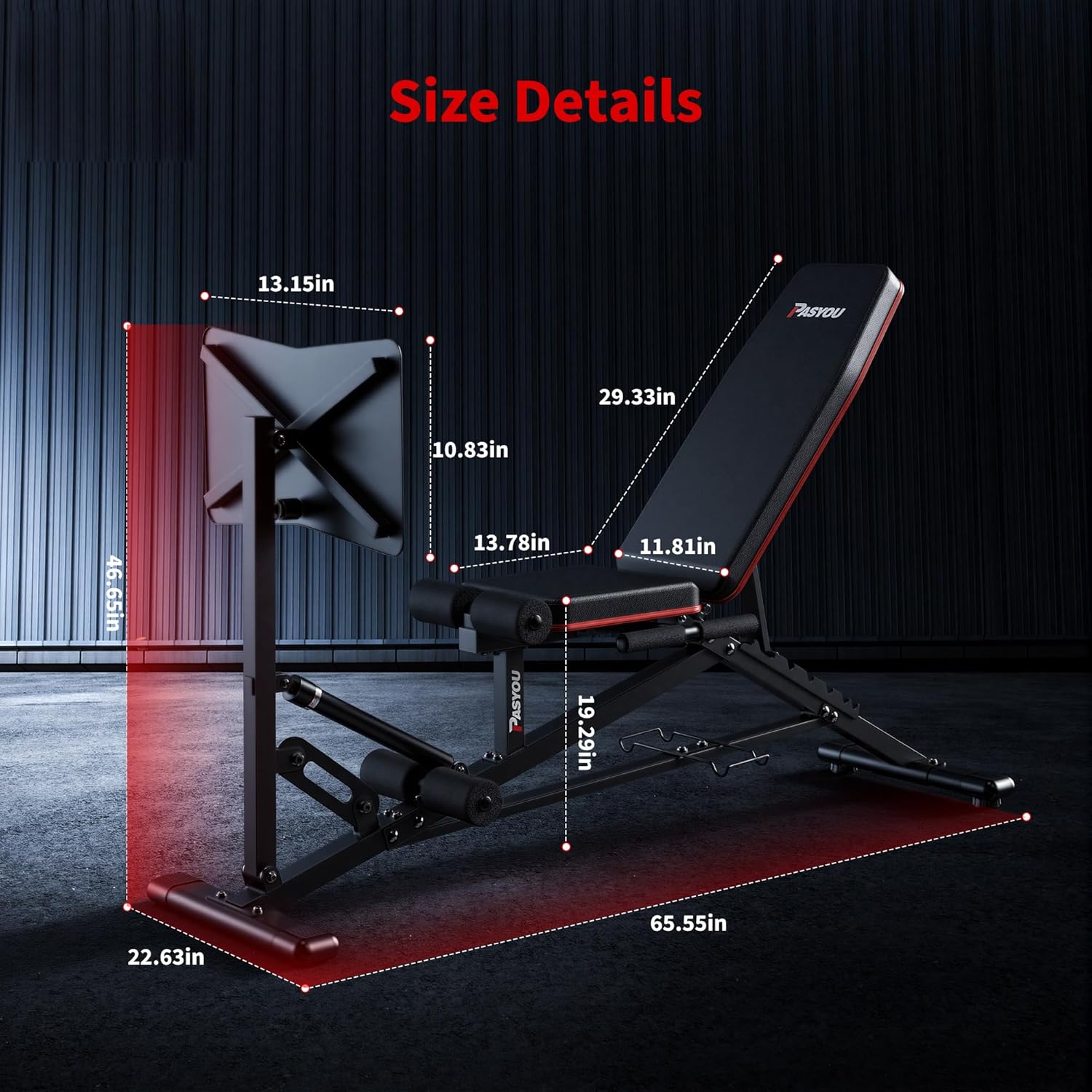 Leg Press Machine Adjustable Weight Bench Leg Extension 1300lb