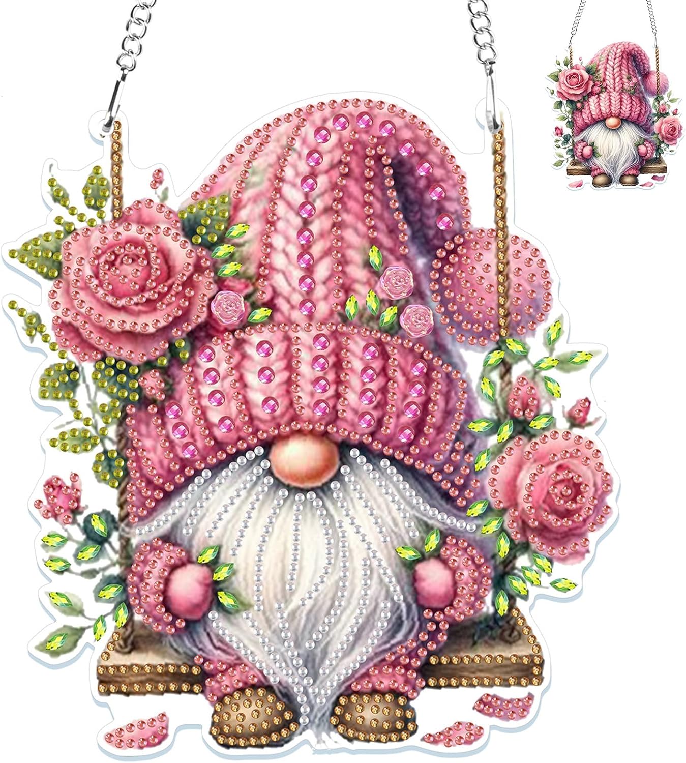 Diamond Painting Gnome Hanging Kit DIY Crystal Window Decor