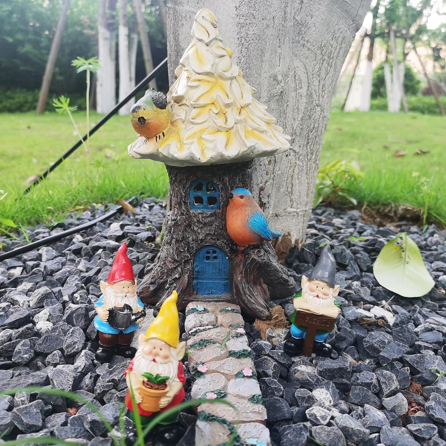 3Pcs Mini Garden Gnomes Set Fairy Resin Small Decor