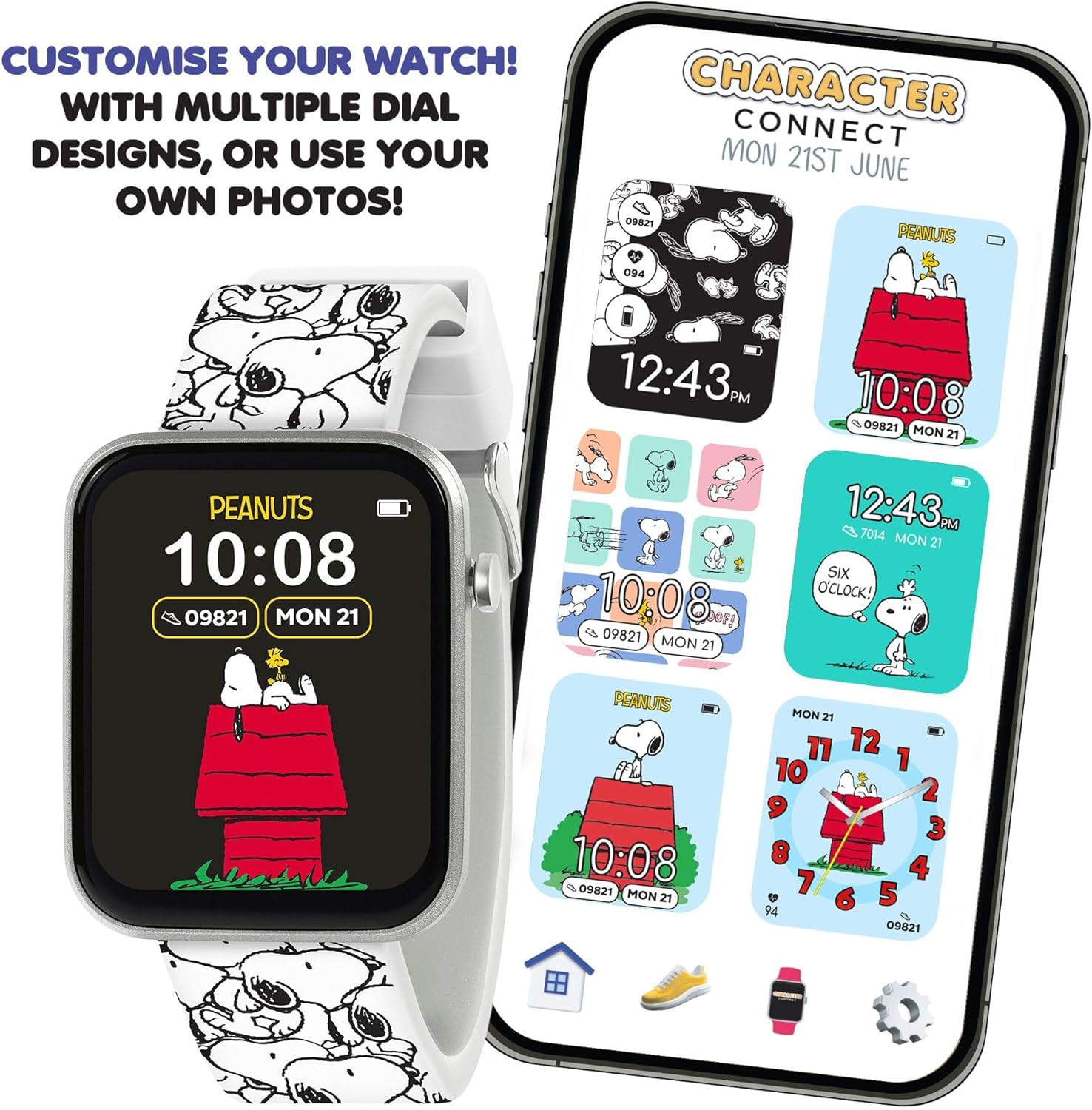 Kids White Smart Watch Step Tracker Sleep Alarm