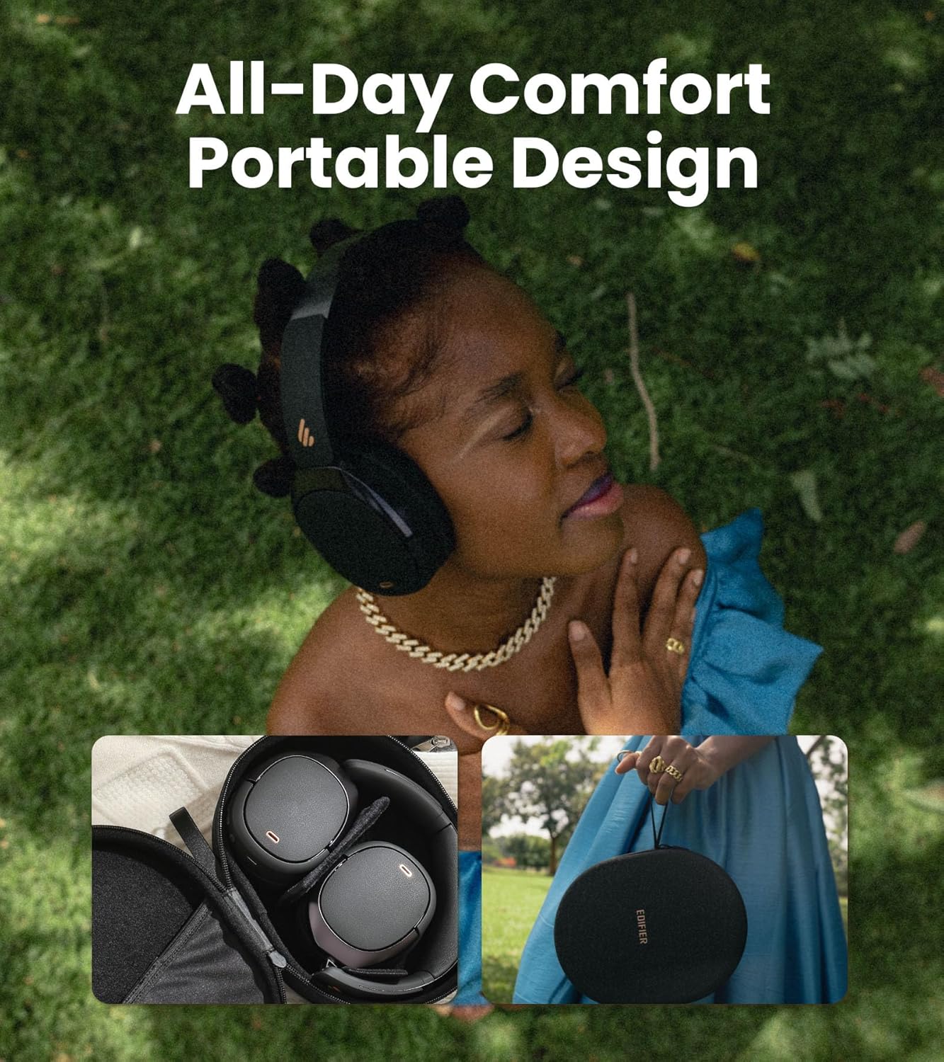 Bluetooth Noise Cancelling Over Ear Headphones 80H Battery ANC