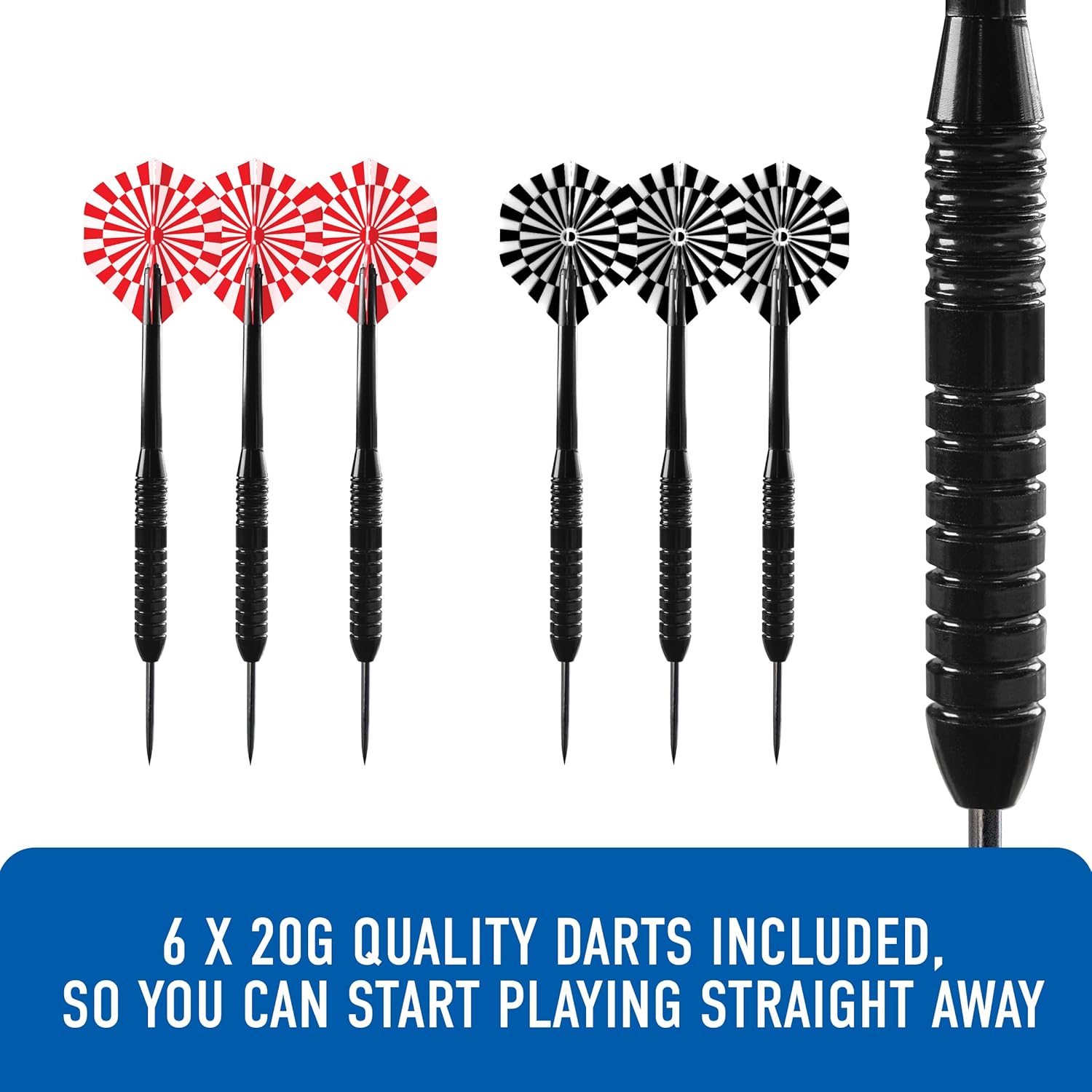 Bristle Dart Board Set Steel Tip Darts Staple Free Official