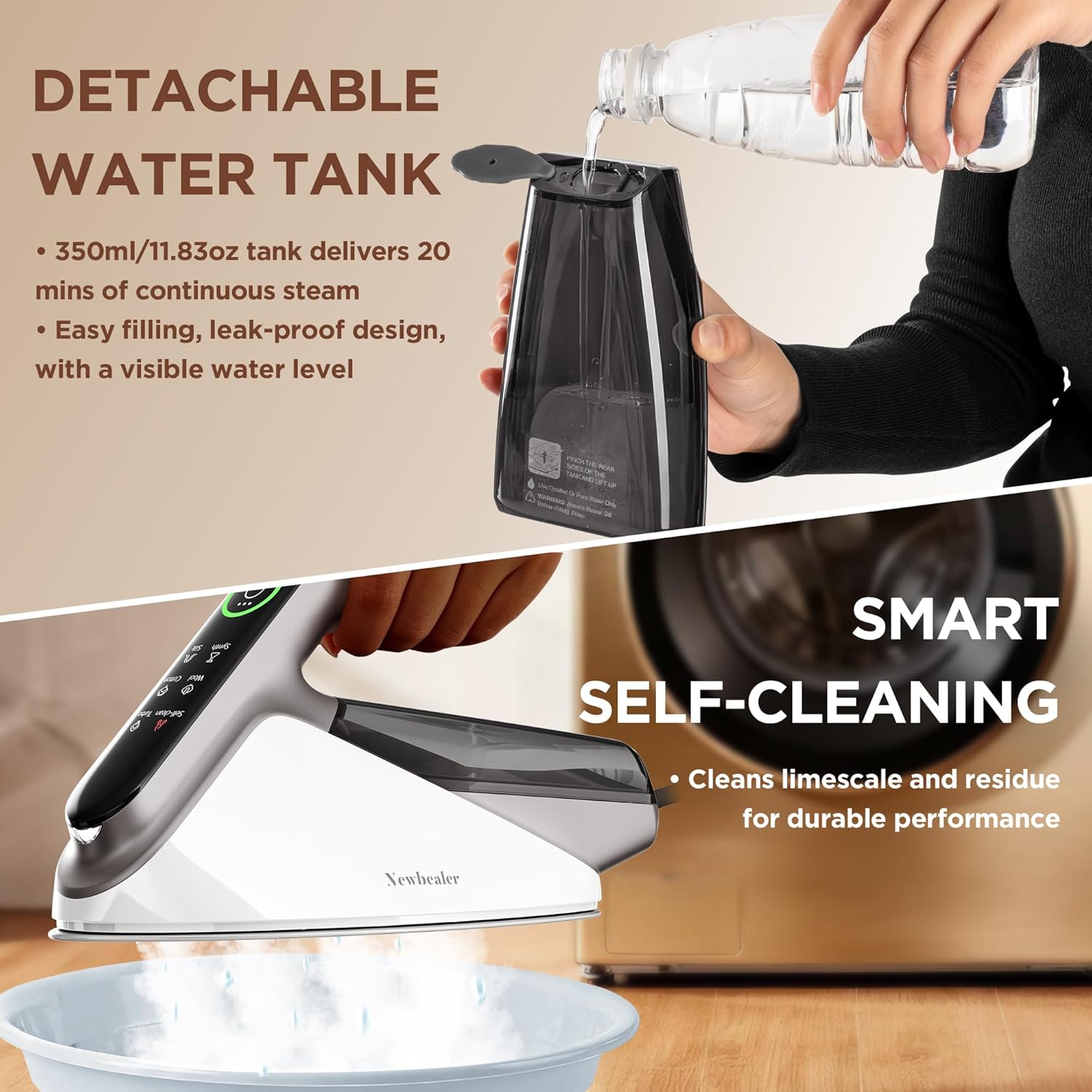 Turbo Steam Iron 2400W Diamond Ceramic Soleplate 200g Boost