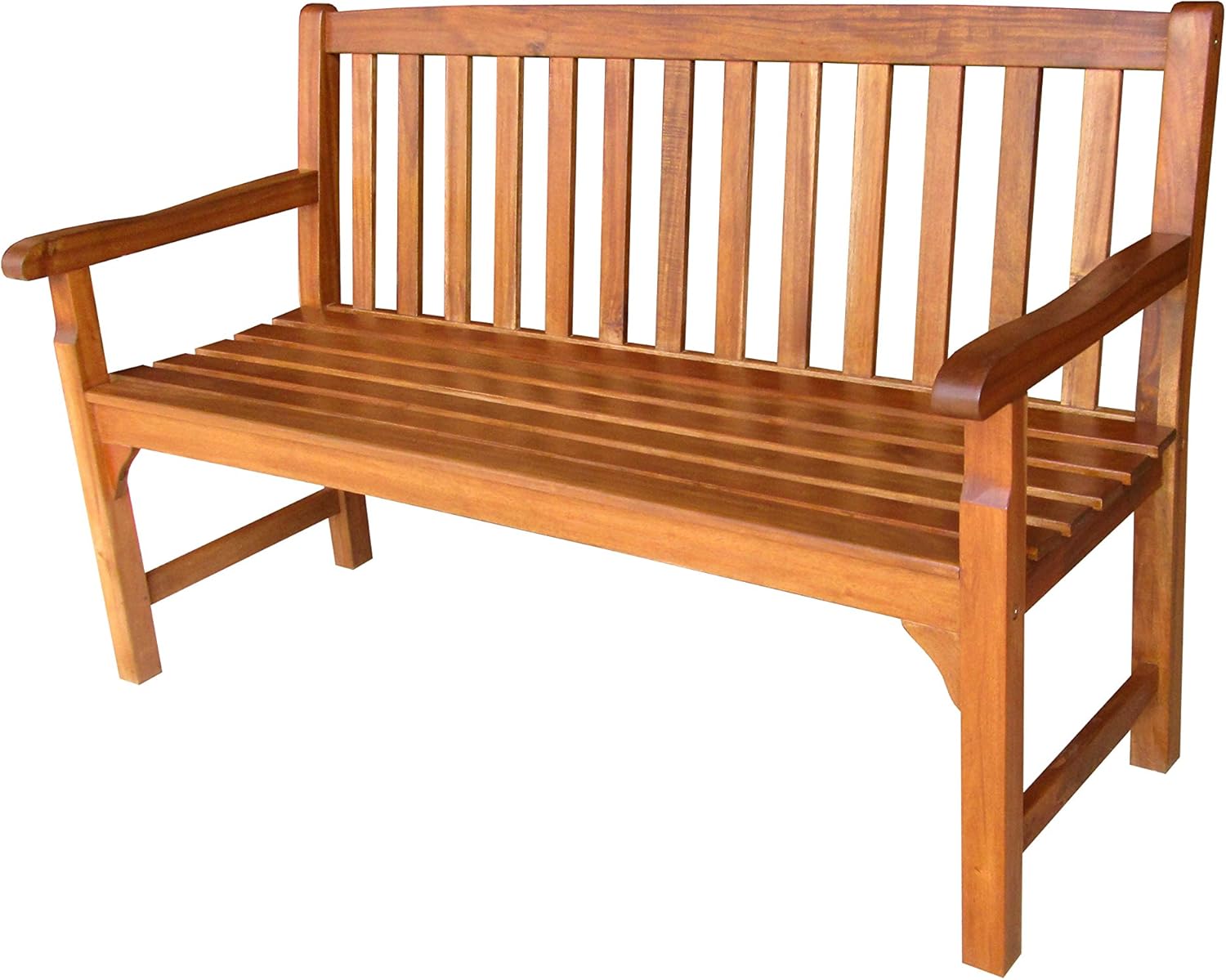 3 Seater Acacia Wooden Garden Bench Heavy Duty Patio Outdoor Seat
