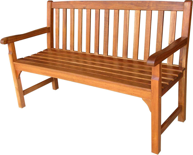 3 Seater Acacia Wooden Garden Bench Heavy Duty Patio Outdoor Seat
