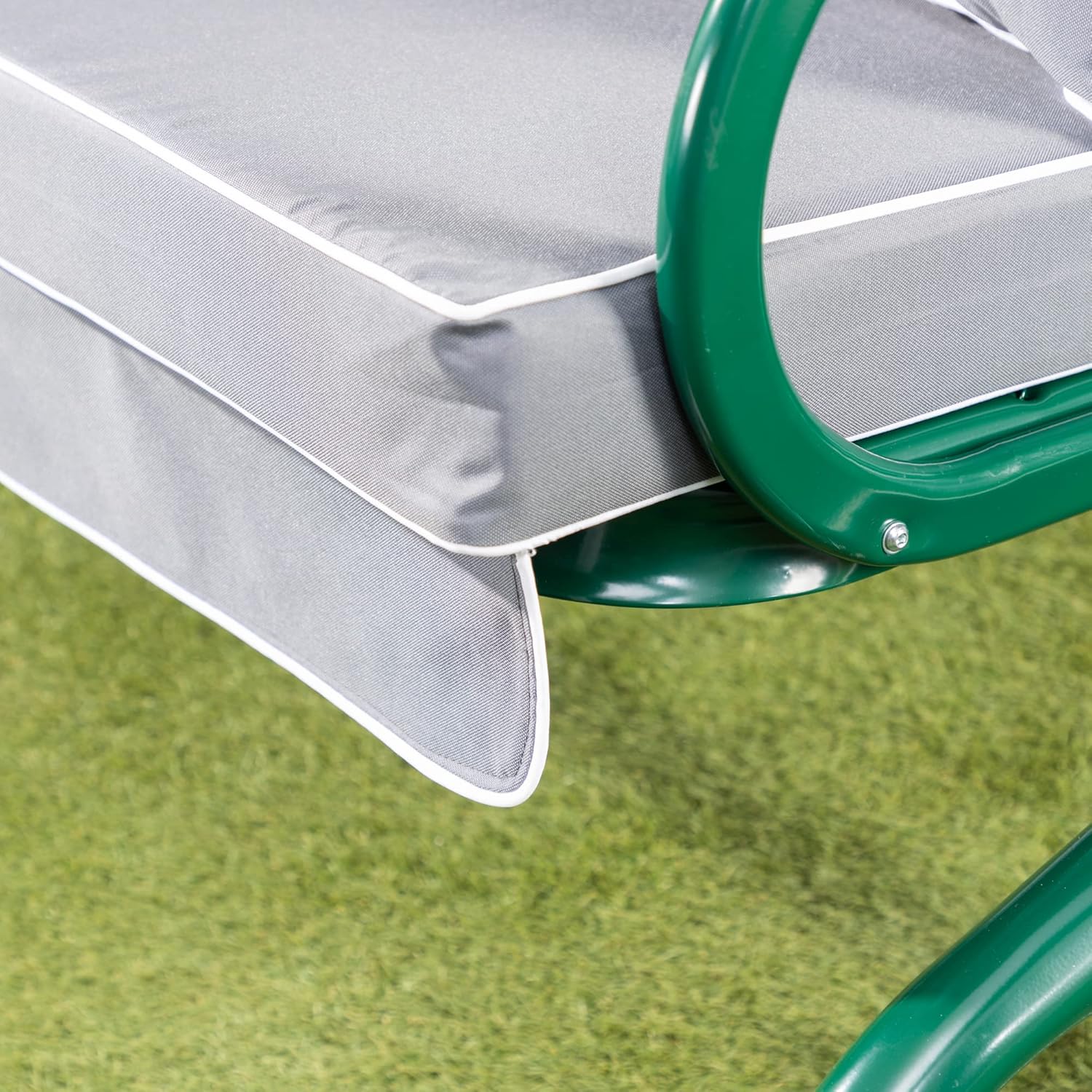 3 Seater Garden Swing Seat Grey Canopy Luxury Cushions