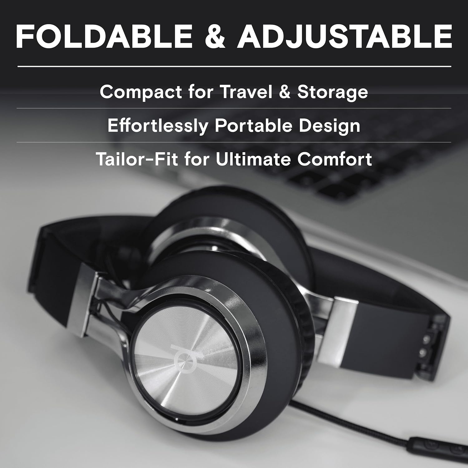 Wired On Ear Headphones With Mic Volume Control 3.5mm