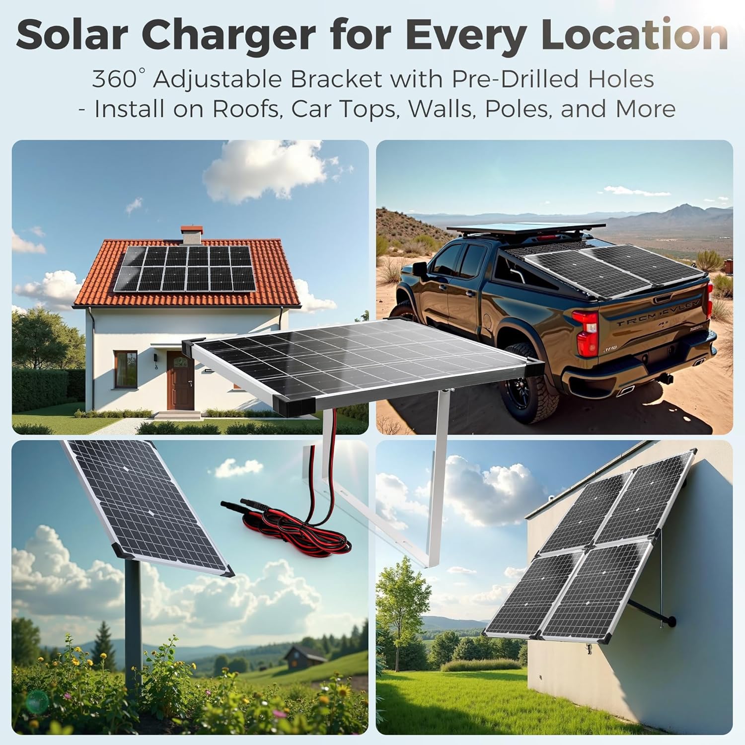 20W Solar Panel Kit 12V MPPT Battery Charger RV Boat