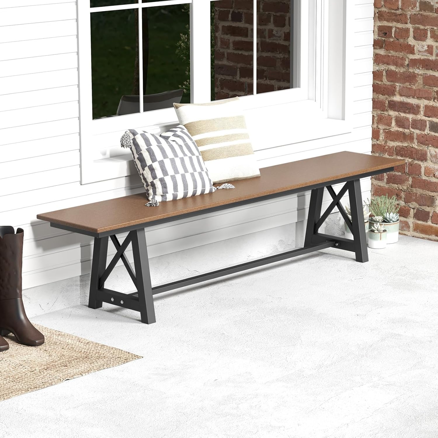 4 Seater Outdoor Garden Bench 183cm Heavy Duty Patio Seat