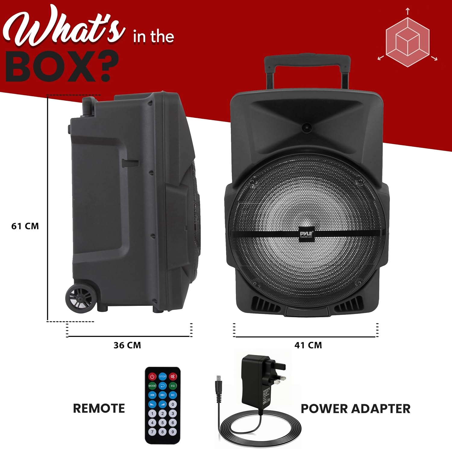 Portable PA Speaker 800W Bluetooth Karaoke LED Wheels Trolley