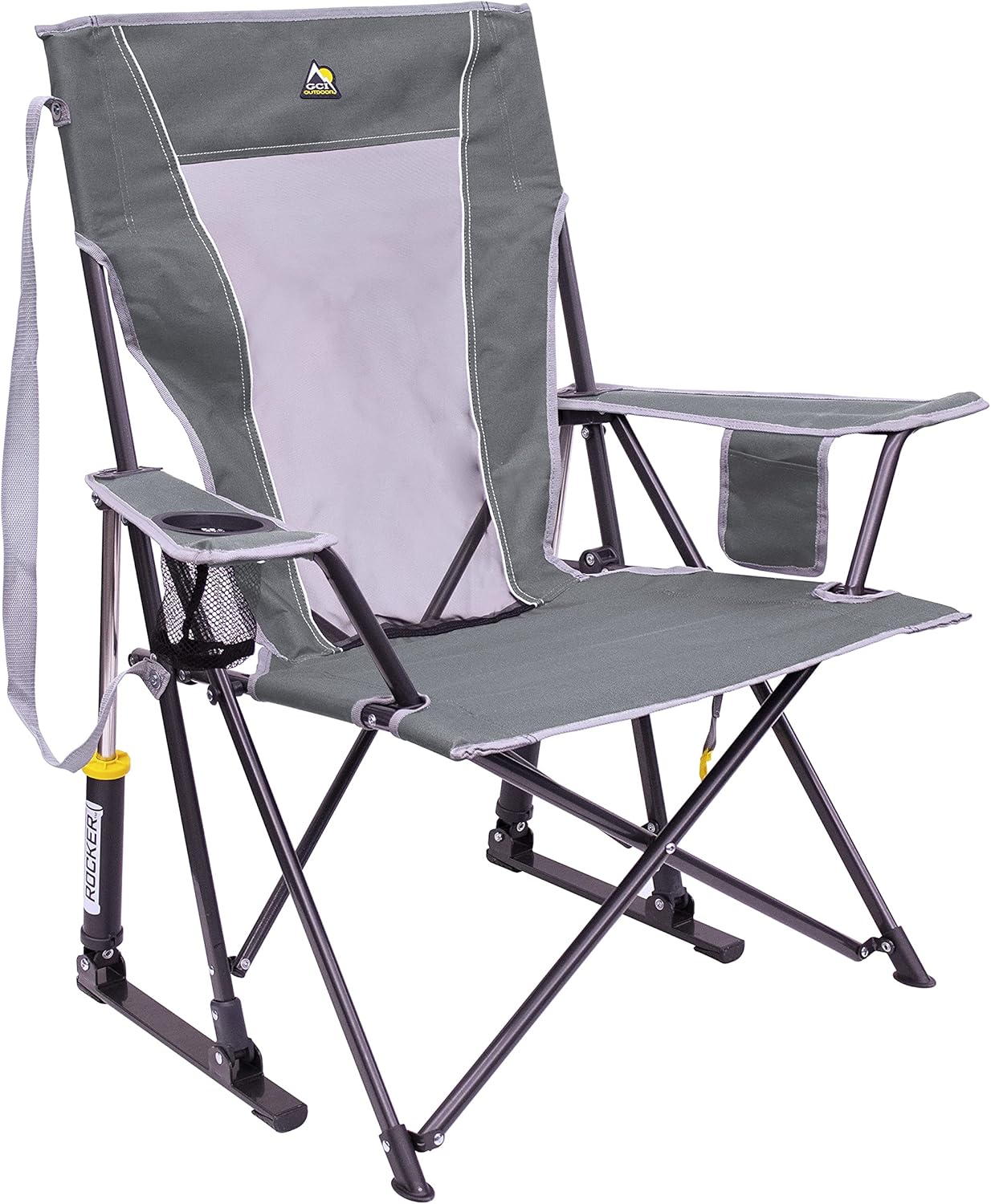 Rocking Camping Chair with UPF 50 Canopy Blue