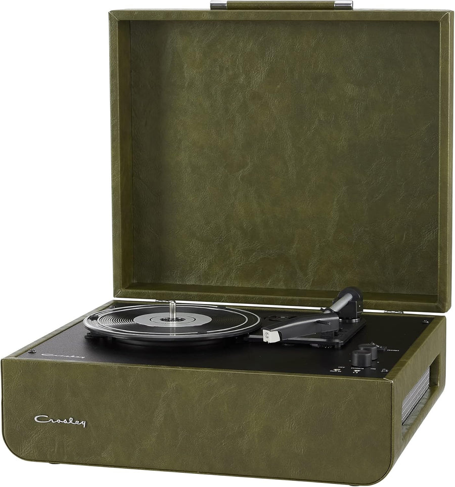 Portable Bluetooth Record Player 3 Speed Suitcase Green