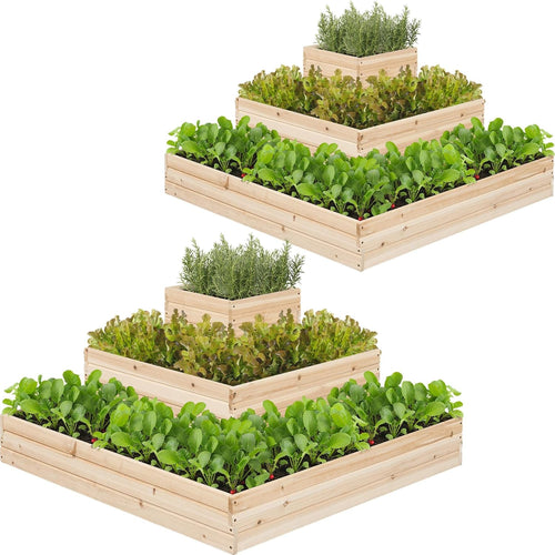 Wooden Raised Garden Bed 3 Tier Planter Box Outdoor Herb Veg 2