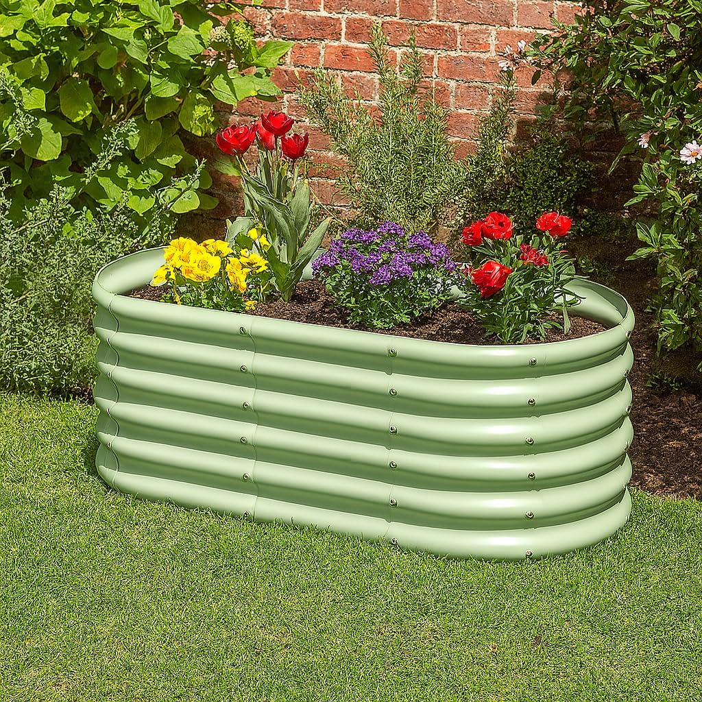 Raised Garden Bed Set 2 Steel Planter 120x60x45cm