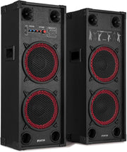 Bluetooth Party Speaker Set 1200W Dual 10 Inch DJ PA System