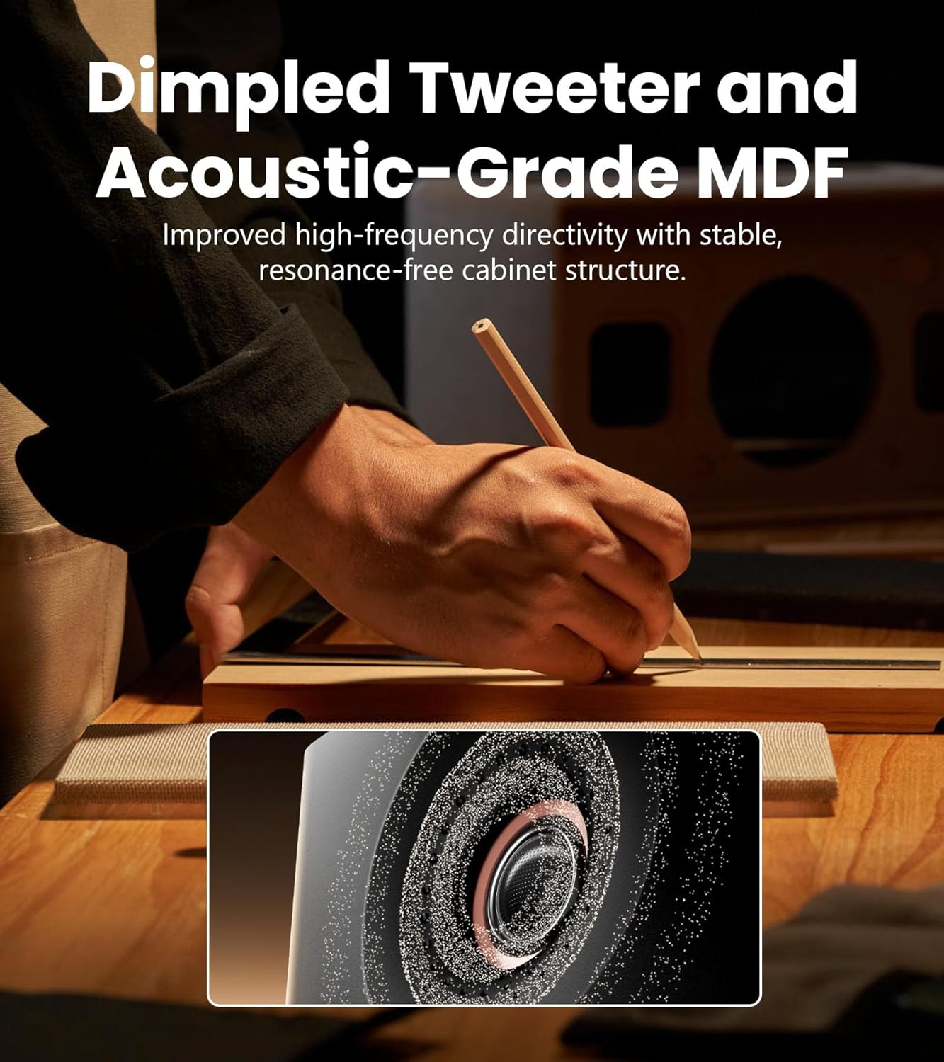 110W Hi-Res Studio Monitor Speakers 3-Way Bluetooth Bookshelf Pair