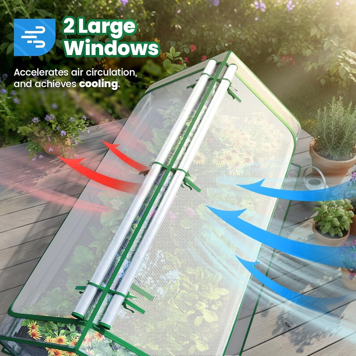 Large Raised Garden Bed with Greenhouse Cover 185x95cm Steel