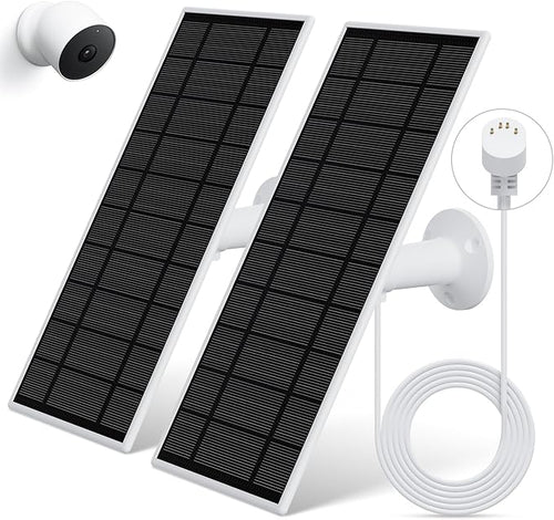 2 Pack Solar Panel Charger for Nest Camera Waterproof