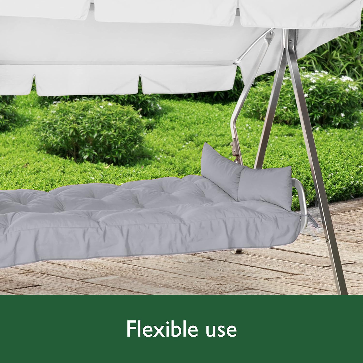 3 Seater Garden Swing Seat Cushion 180x50x8cm Light Grey