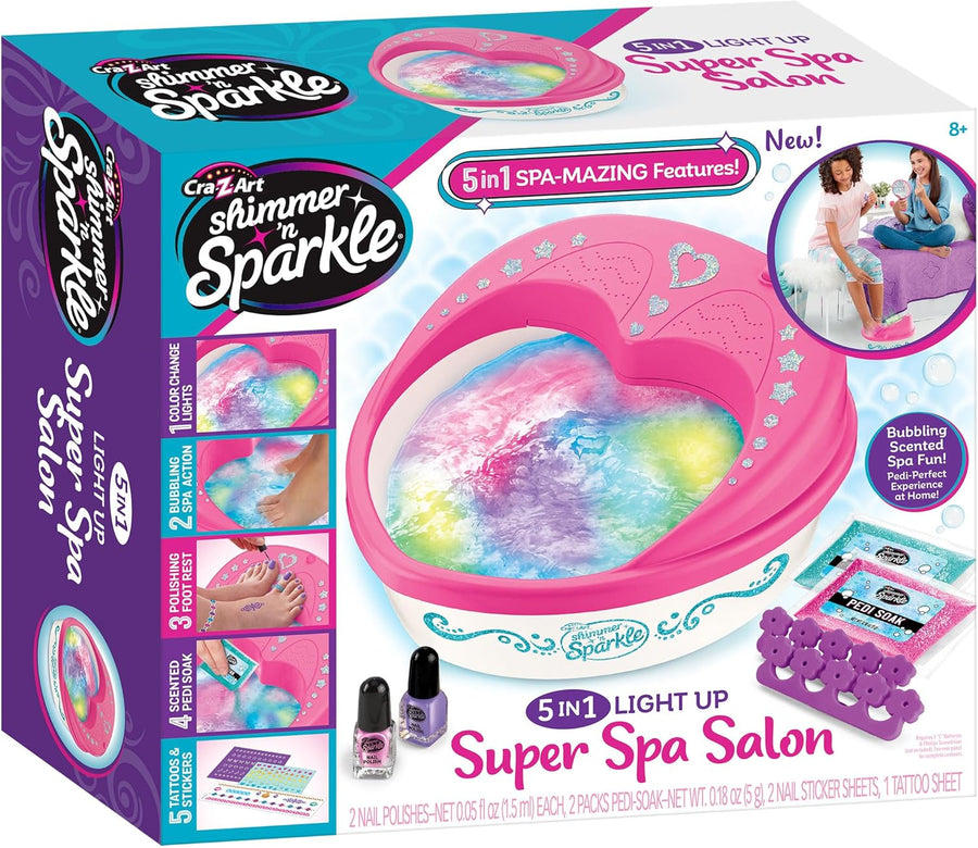 Kids Foot Spa Pedicure Kit Light Up Salon Foot Bath 5 in 1