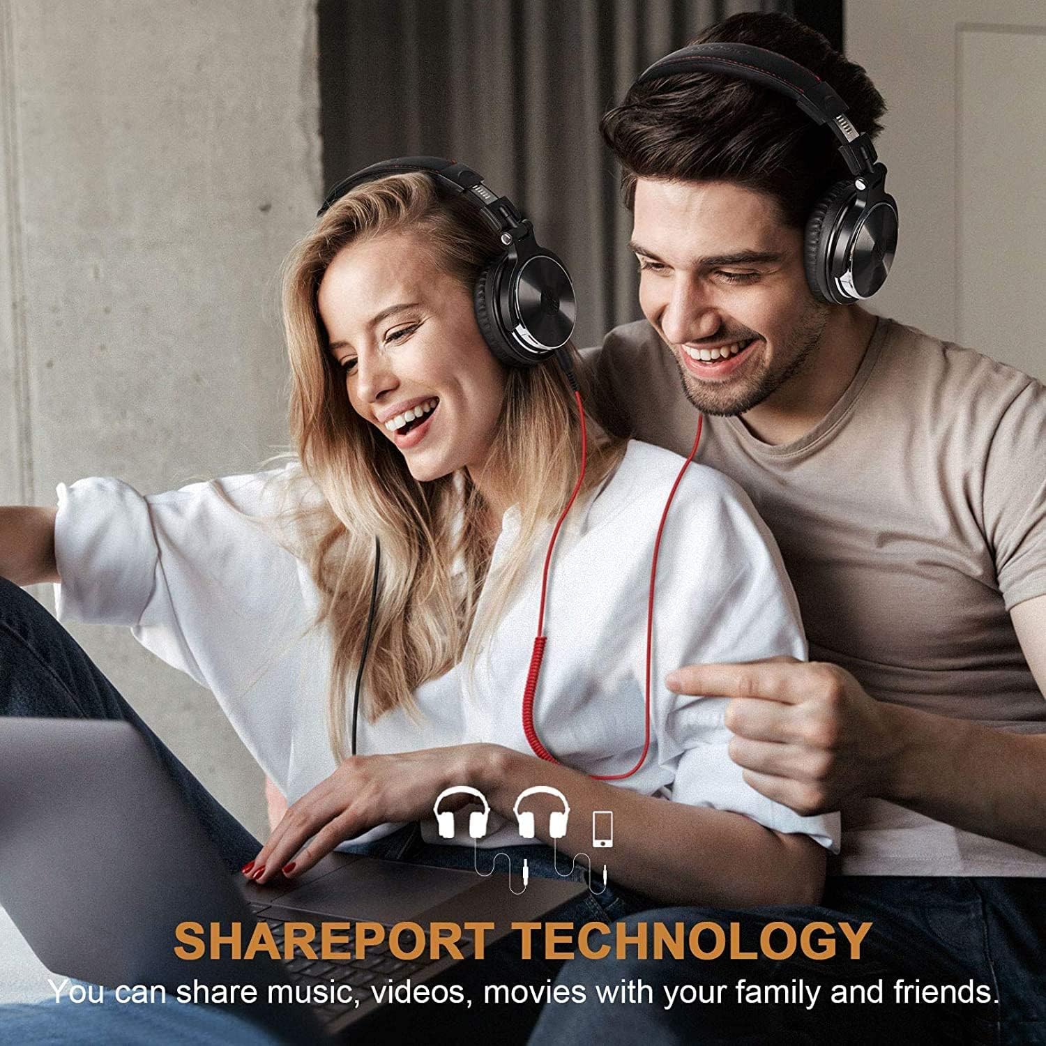 Wired Over Ear Studio Headphones 50mm Driver Foldable DJ Monitor