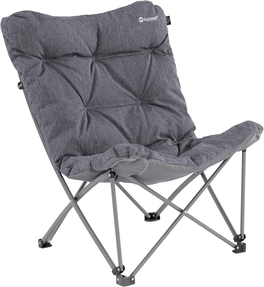 Low Camping Lounge Chair Padded Foldable Yellow
