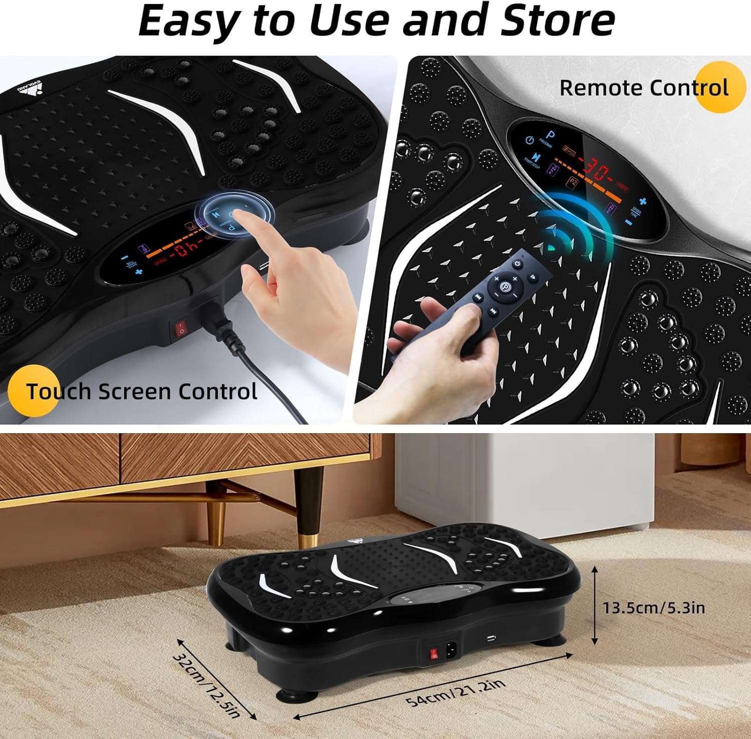 Vibration Plate Exercise Machine w Bluetooth Speaker Bands 99 Speed