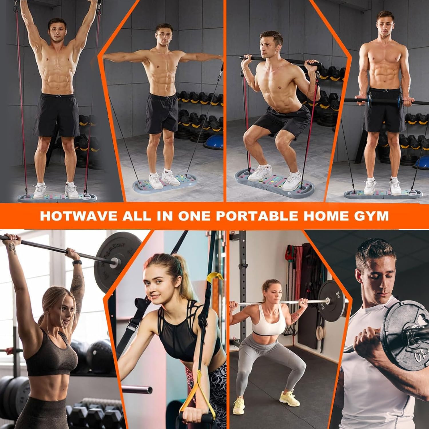 20 in 1 Push Up Board Portable Home Gym Resistance Bands Set