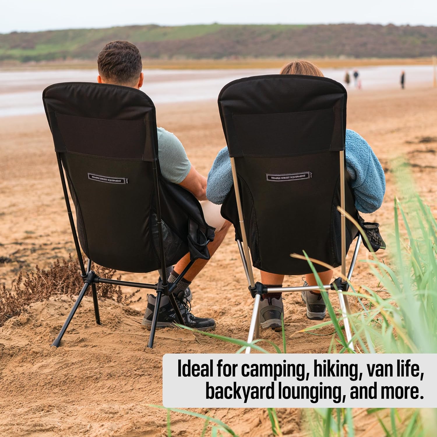 Lightweight Folding Camping Chair High Back Cup Holder Carry Bag