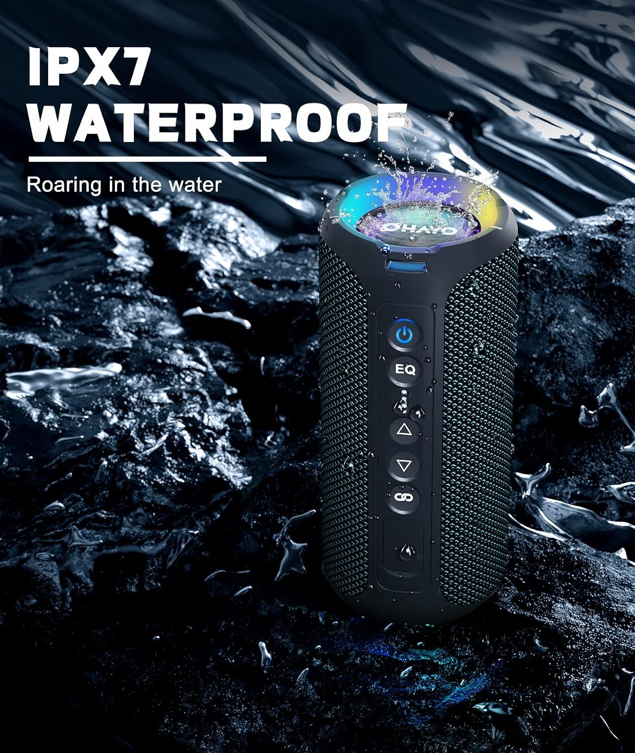 40W Bluetooth Speaker Waterproof IPX7 30H Playtime LED Bass