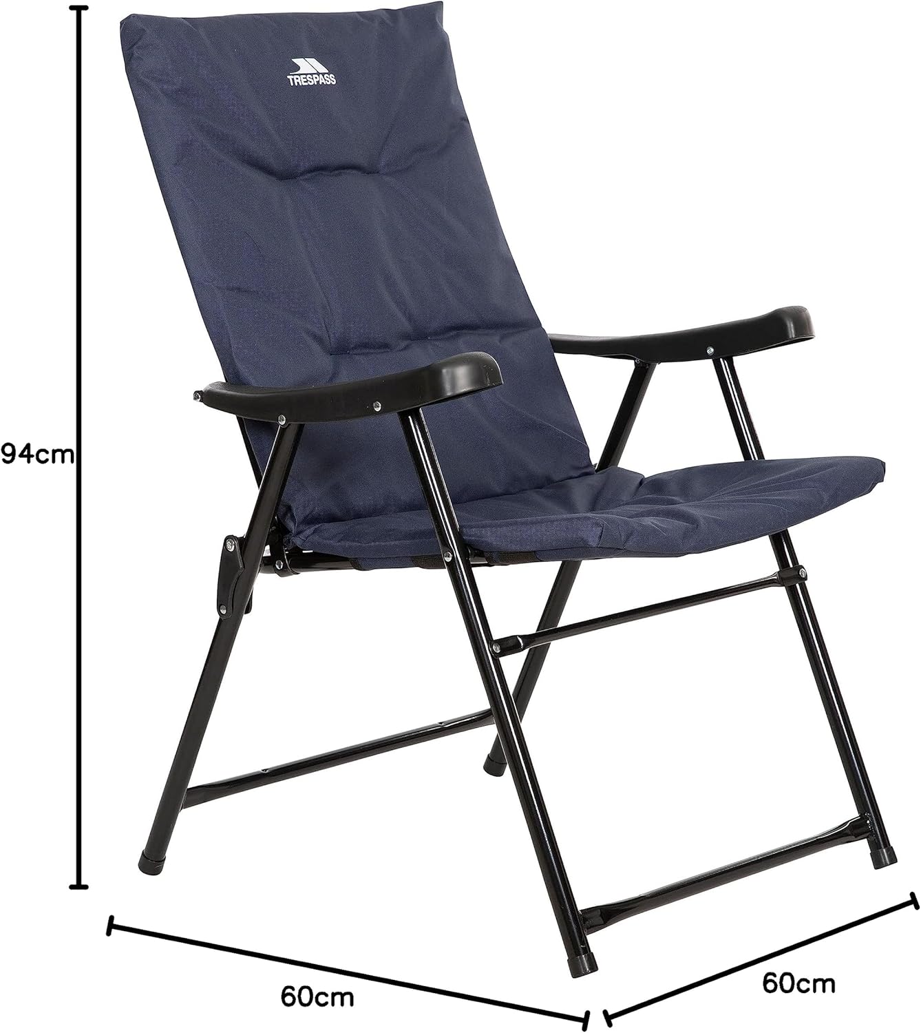Folding Camping Deck Chair Foam Padded Navy