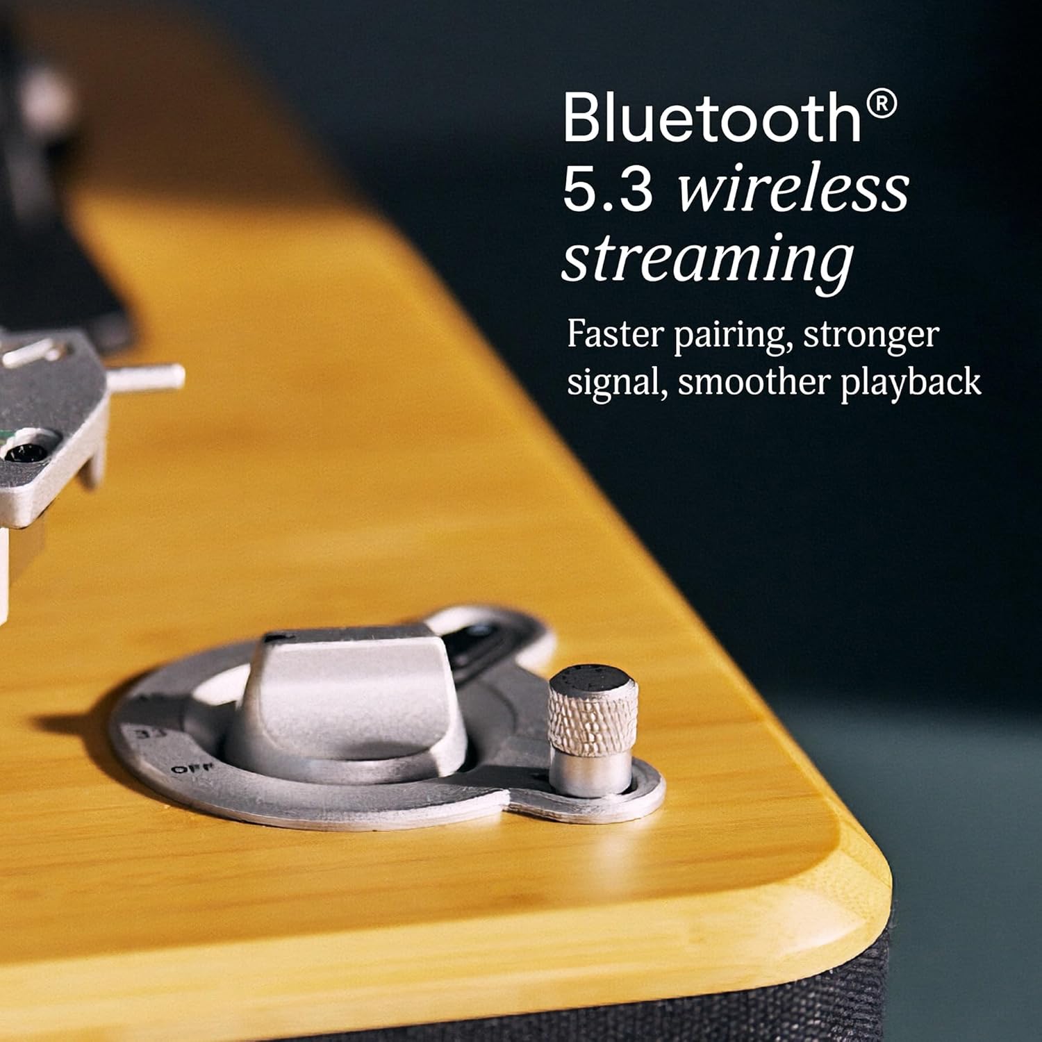 Bluetooth Bamboo Turntable 2 Speed Preamp Vinyl Player
