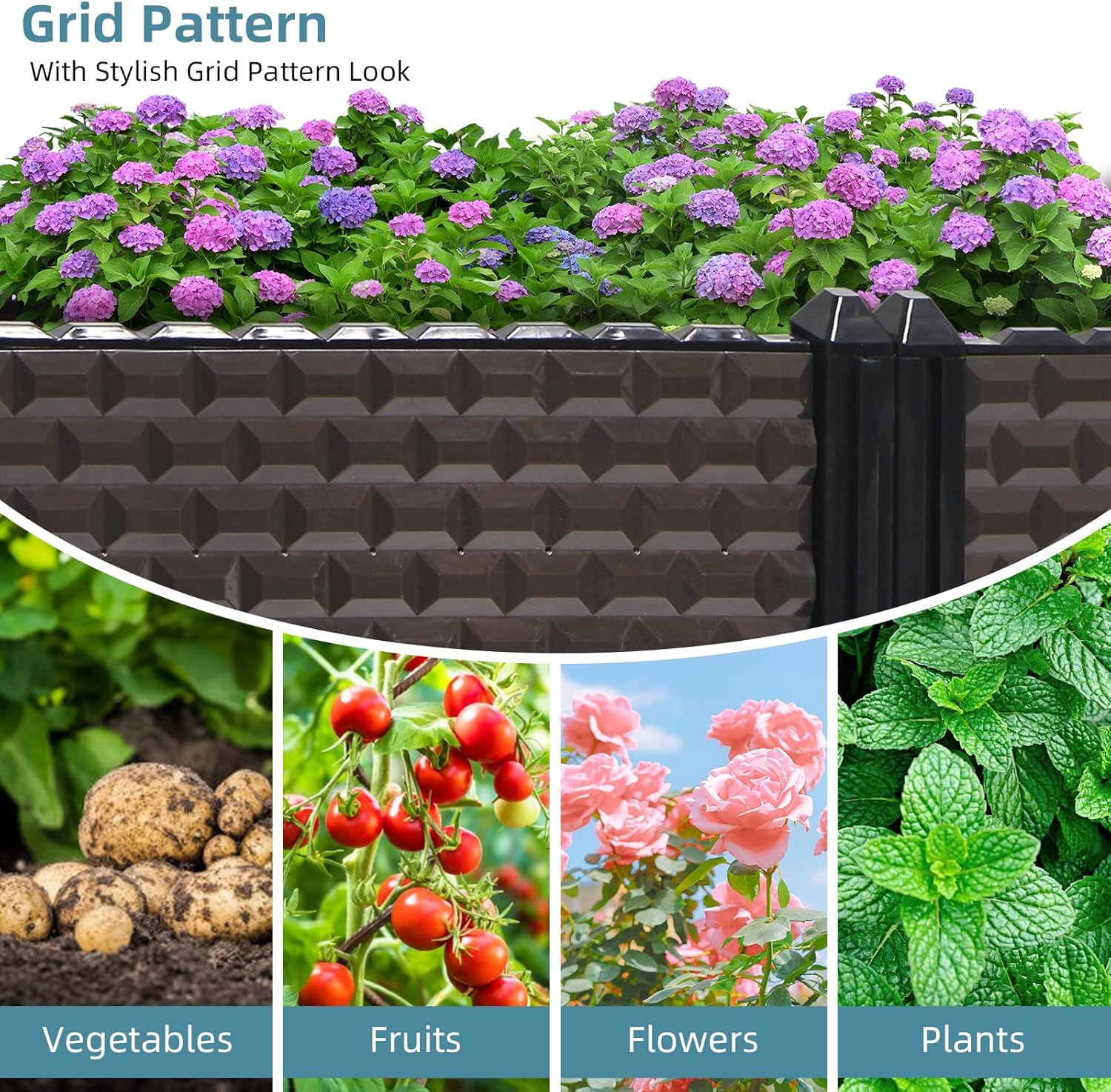 Raised Garden Bed Planter 3 Pack Self Watering Deep 50cm Box