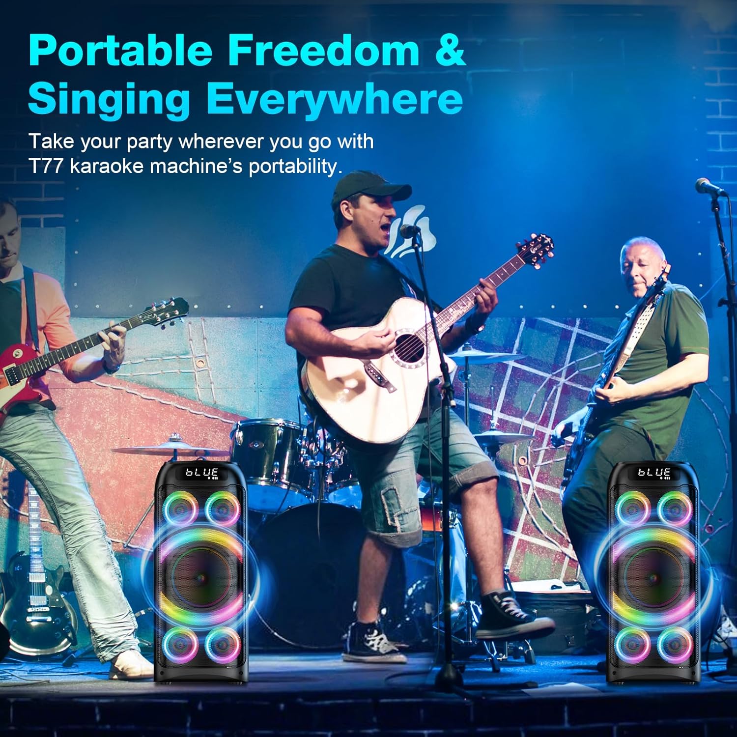 160W Portable Bluetooth Party Speaker Deep Bass LED TWS