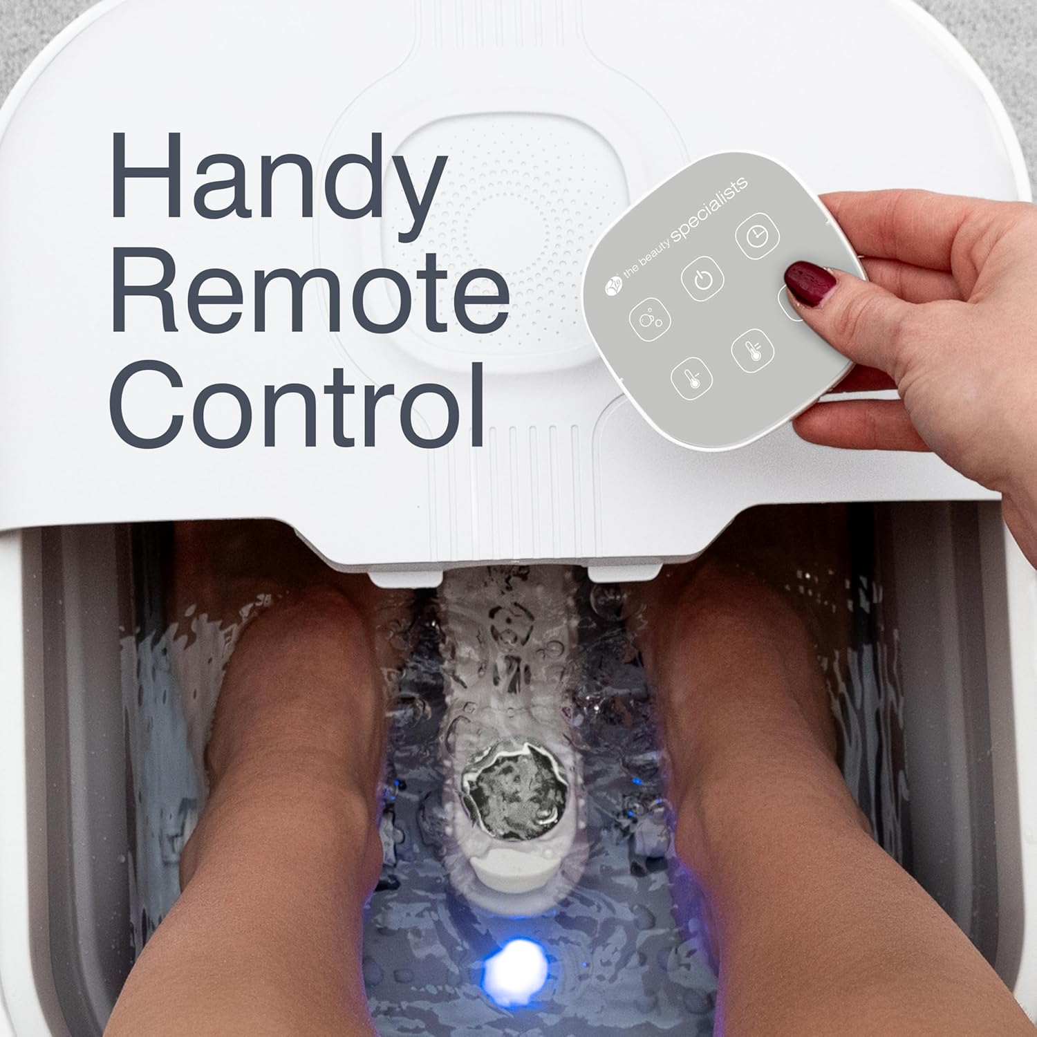 Collapsible Foot Spa Massager Heat Hydro Jets Remote Rollers