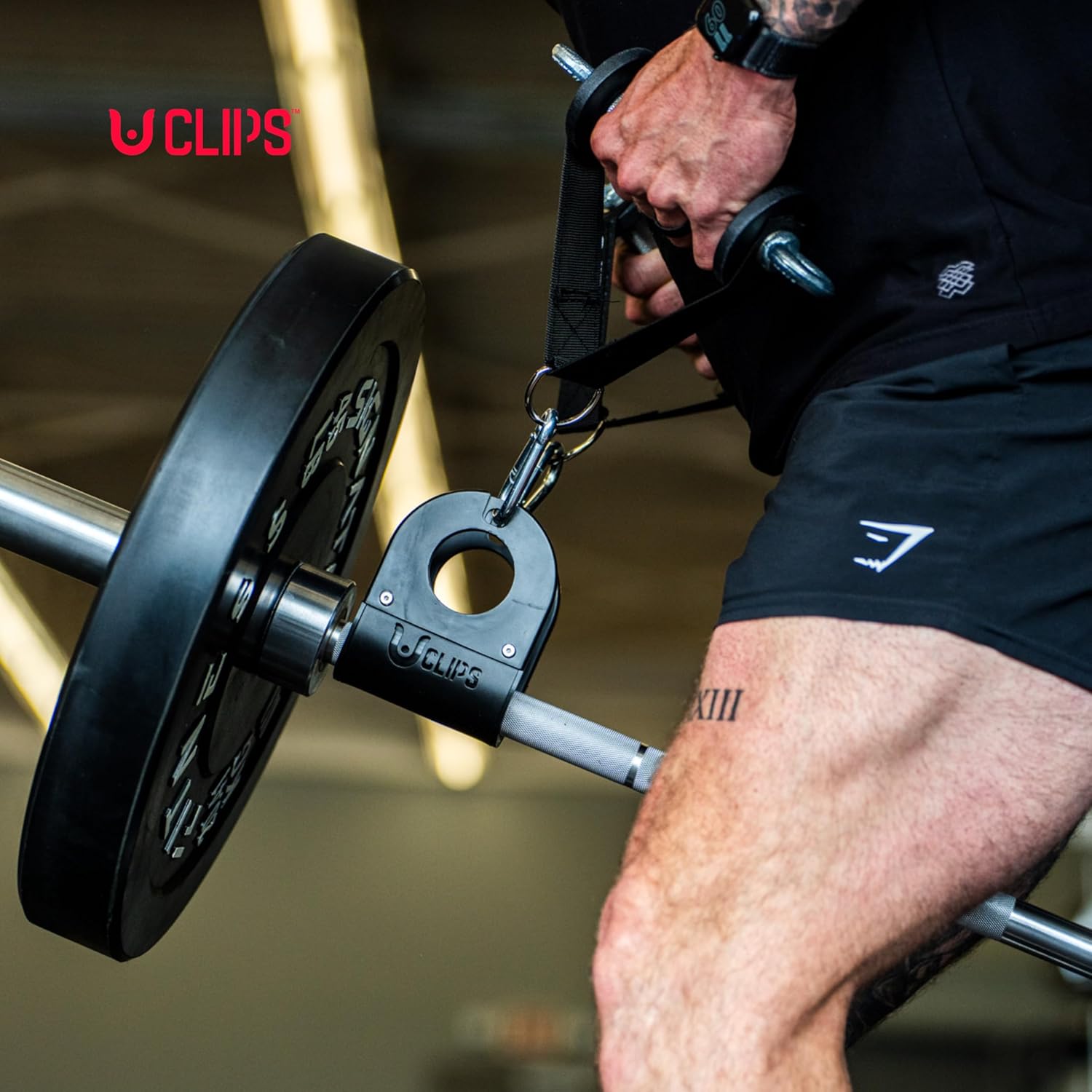 U Clip Bar to Landmine Adapter Belt Squat T Bar Row Gym Attachment