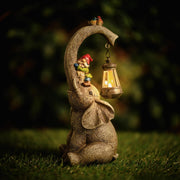 Solar Elephant Garden Statue LED Lantern Outdoor Patio Decor