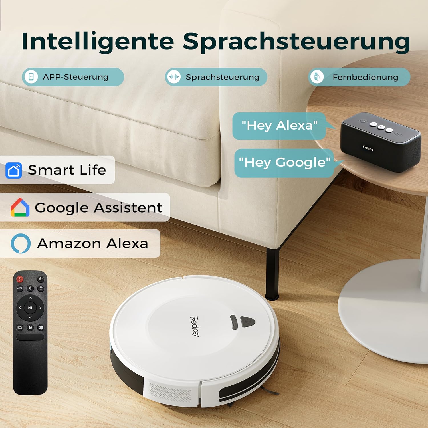 Robot Vacuum Cleaner 3800Pa Smart App Remote Pet Hair Auto Charge