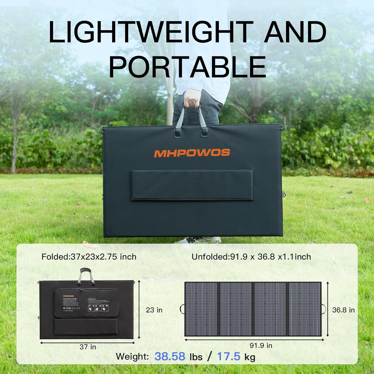 400W Portable Foldable Solar Panel IP67 Waterproof RV Camping Charger