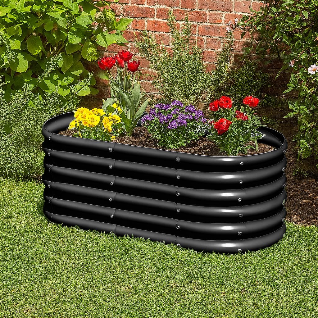 Tall Metal Raised Garden Bed 120x60x60cm Anthracite
