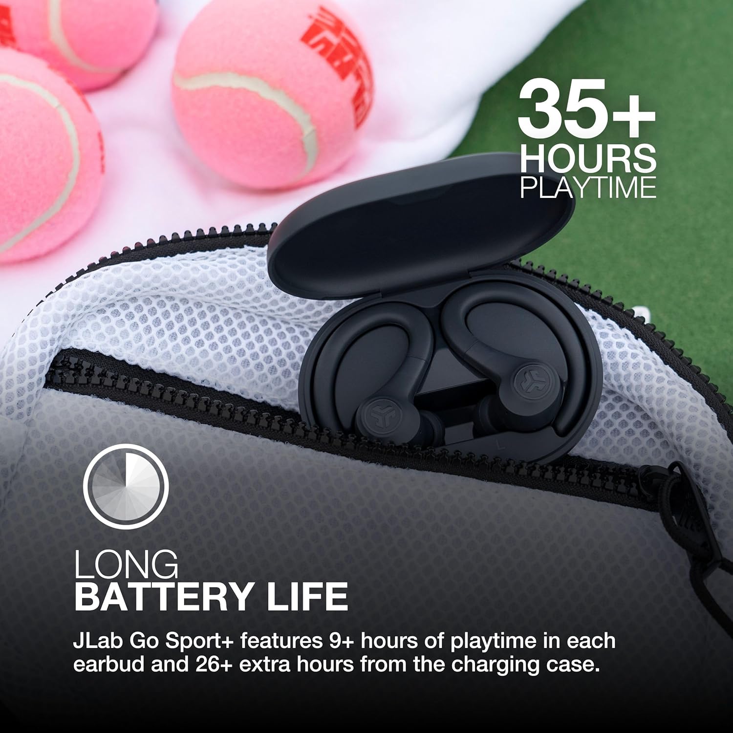 Wireless Sport Earbuds Over Ear Hook 35H Playtime IP55 Sweatproof