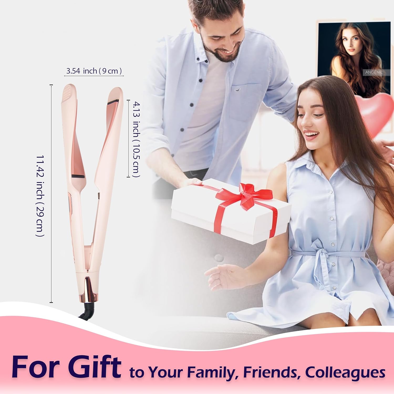 2 In 1 Hair Straightener and Curler Ceramic Tourmaline Flat Iron