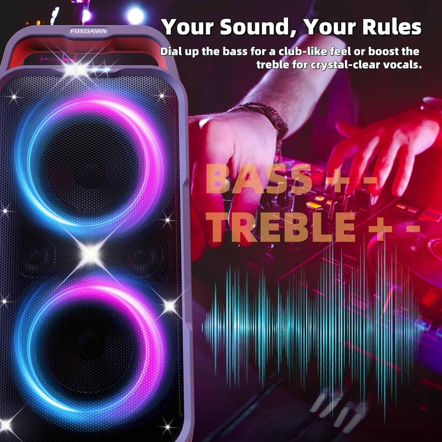 240W Portable Bluetooth Party Speaker Loud Bass LED Lights TWS