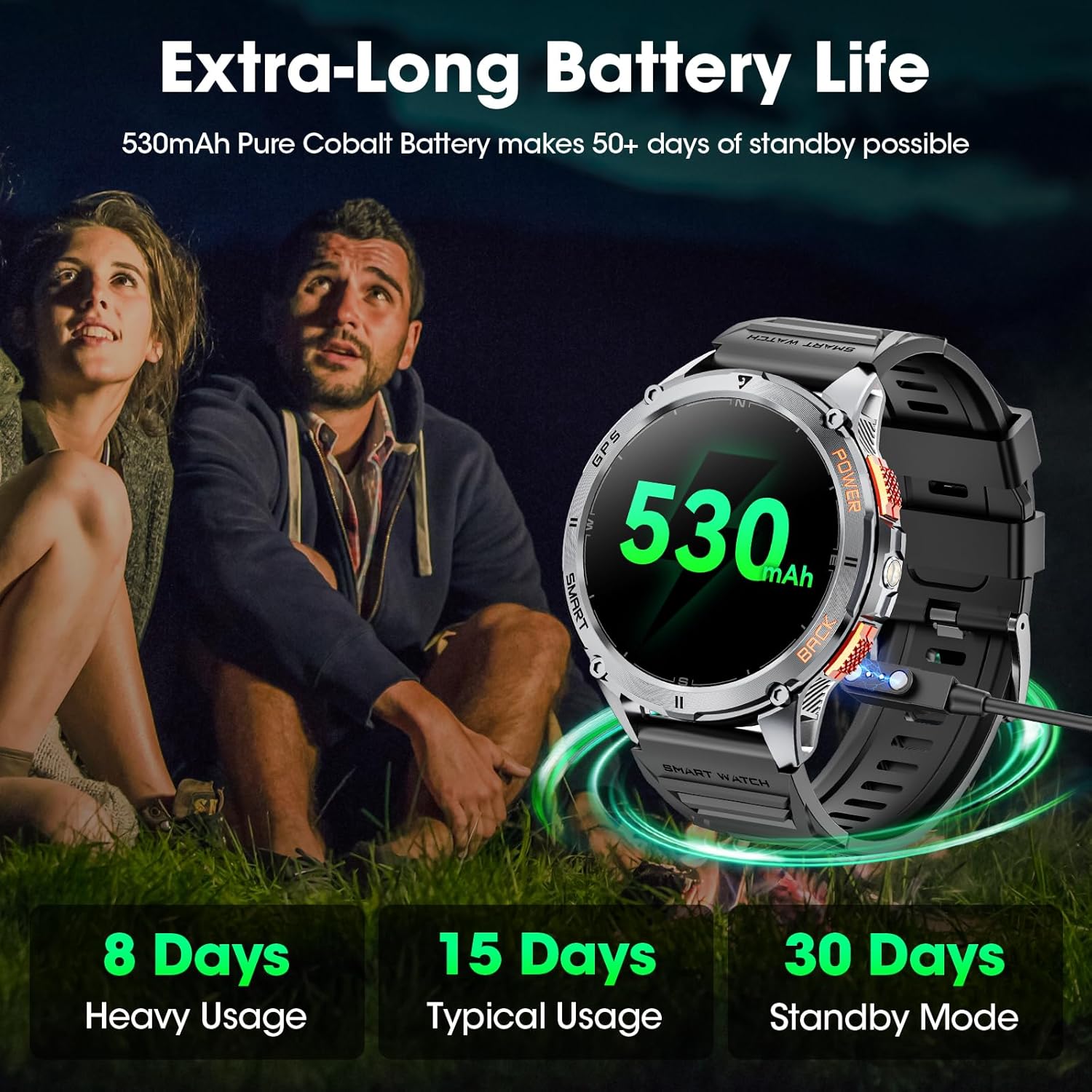 Mens GPS Smart Watch AMOLED 170 Sport Modes Call