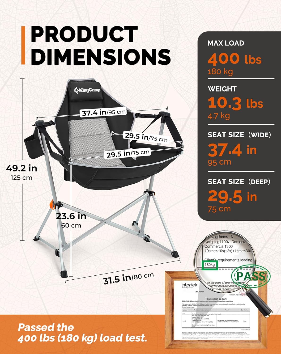 Hammock Camping Chair Swing Folding Rocker Seat
