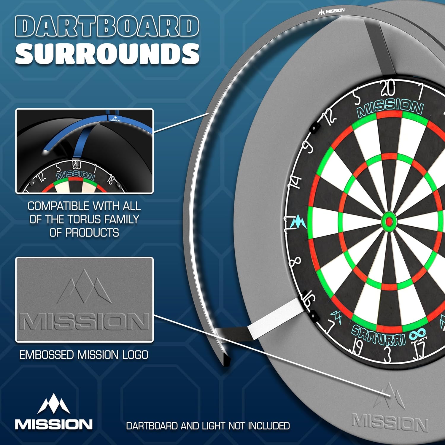 Dartboard Surround Ring Wall Protector 68cm Rubber Durable