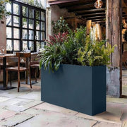 Tall Metal Trough Planter 90cm Grey Freestanding Indoor Outdoor