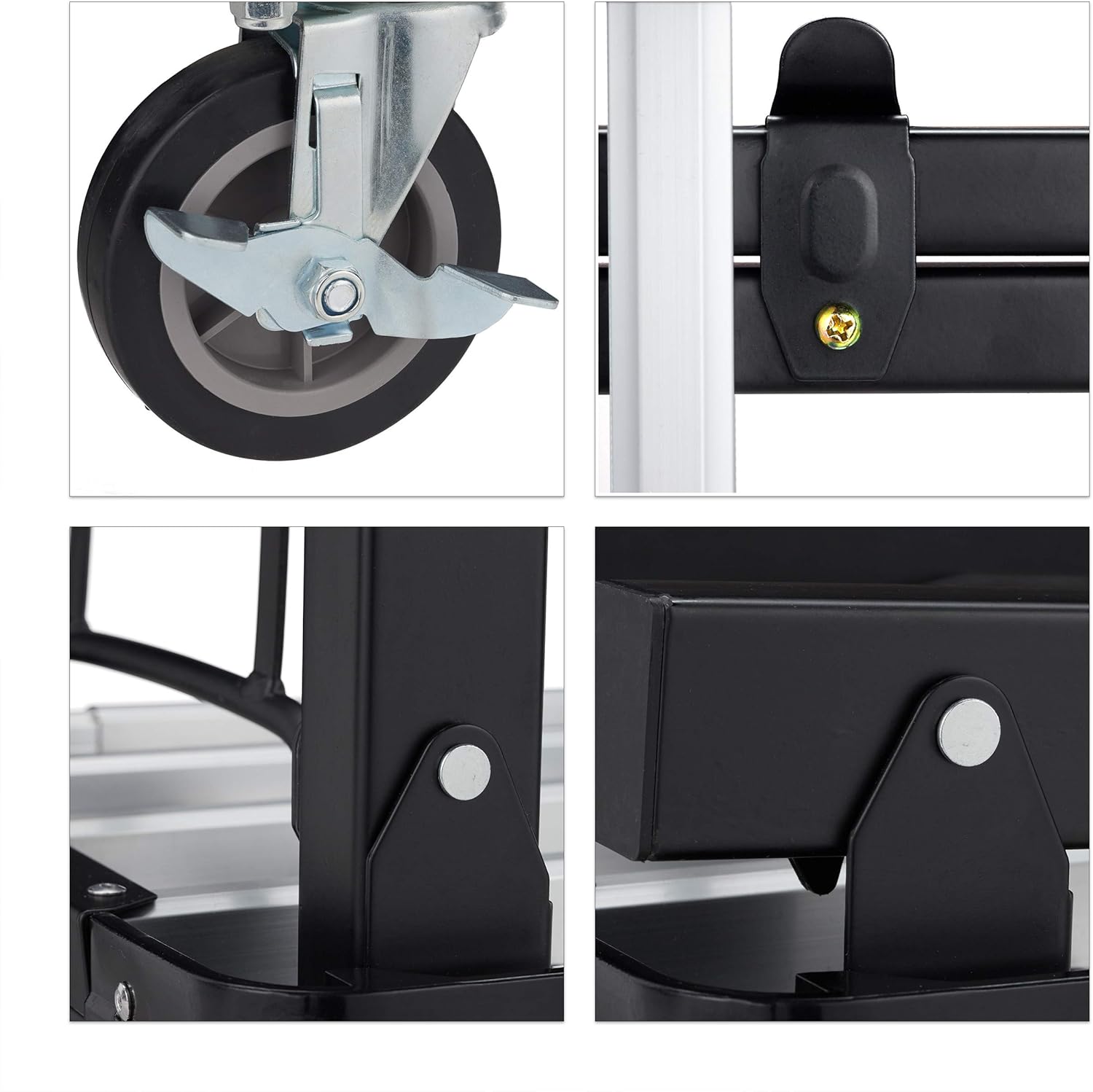 Folding Platform Truck 100KG Extendable Cart with Brakes