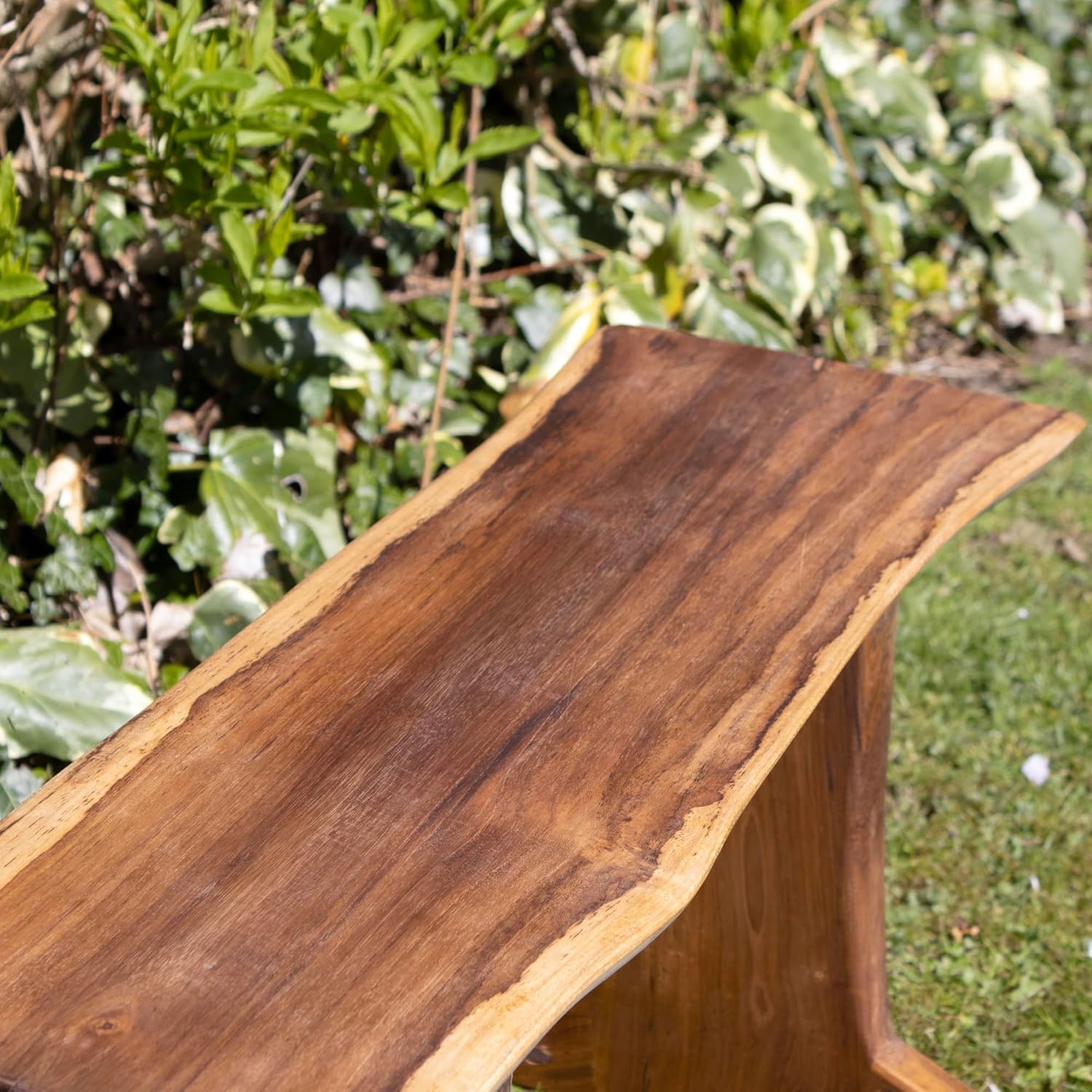 Rustic Teak Root Garden Bench Handmade Wooden Seat 80cm