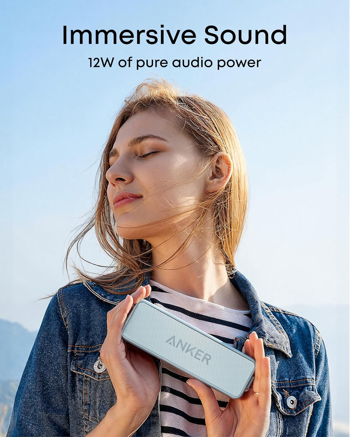 Wireless Portable Speaker 12W Stereo Sound Deep Bass 24 Hour Battery